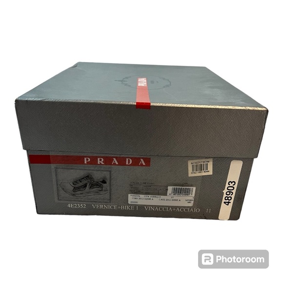 Men’s Prada Sport Patent Leather Color Block Patterned Sneakers Size 12 - Picture 2 of 10